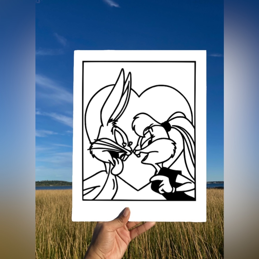 Bugs and Lola Bunny Sip and Paint Canvas (Ready to Paint), Paint Your Own Canvas